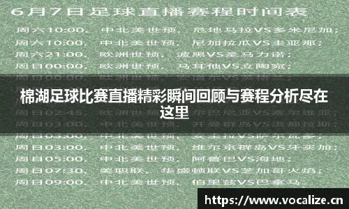 棉湖足球比赛直播精彩瞬间回顾与赛程分析尽在这里