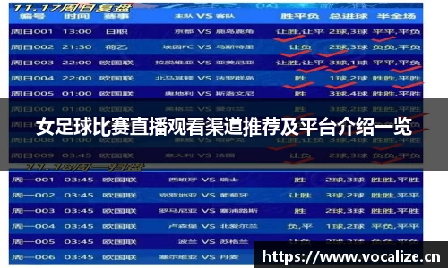 女足球比赛直播观看渠道推荐及平台介绍一览